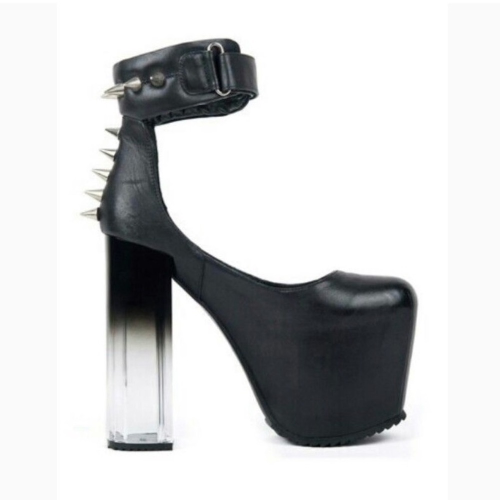 Unif Mary Chain Spiked Platform High Lucite Heels - image 3